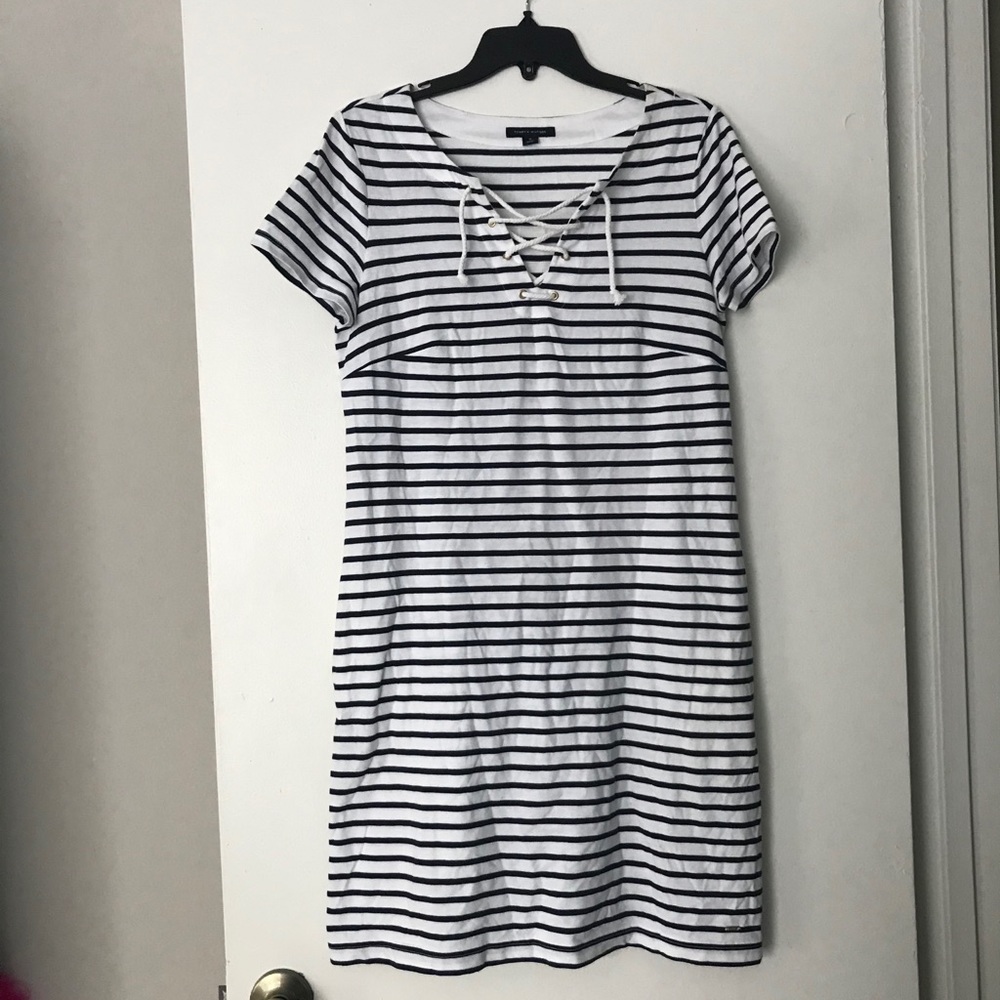 Short sleeve stripped dress